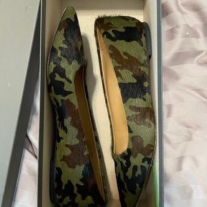Authentic UGG pony hair camo print flats w/ box